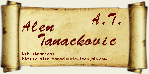 Alen Tanacković vizit kartica